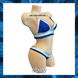 Beach Bunny BlueWhite Gold Tequila Sunrise Longline XL/L Set $250