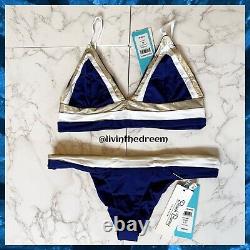 Beach Bunny BlueWhite Gold Tequila Sunrise Longline XL/L Set $250