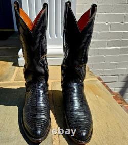 Beautifull Lucchese Black Teju Lizard Cowboy boot US 8 1/2 D