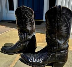 Beautifull Lucchese Black Teju Lizard Cowboy boot US 8 1/2 D