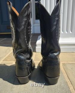 Beautifull Lucchese Black Teju Lizard Cowboy boot US 8 1/2 D