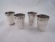 Bernice Goodspeed Sterling Mexico Set 4 Shot Cups Glasses Mexican Tequila Silver