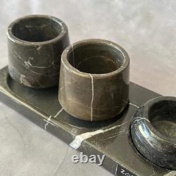 Black Marble Tequila Set, Handmade Mezcalero Set with Salt Dish, Luxury Stone Sh