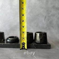 Black Marble Tequila Set, Handmade Mezcalero Set with Salt Dish, Luxury Stone Sh