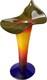 Blenko 2003 Rare Signed Jack In The Pulpit Vase Tequila Sunrise Tri Color Glow