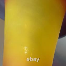 Blenko 2003 Rare Signed Jack In The Pulpit Vase Tequila Sunrise Tri Color Glow