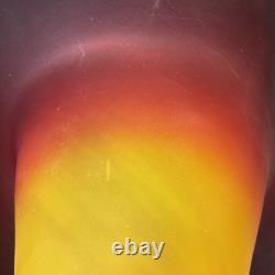 Blenko 2003 Rare Signed Jack In The Pulpit Vase Tequila Sunrise Tri Color Glow