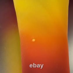 Blenko 2003 Rare Signed Jack In The Pulpit Vase Tequila Sunrise Tri Color Glow