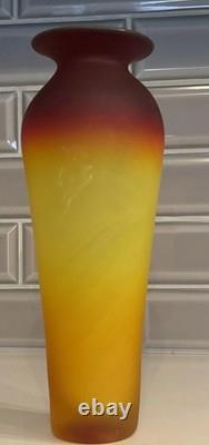 Blenko Glass 10 Vase Tequila Sunrise Vase Satin Finish