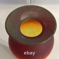 Blenko Glass 10 Vase Tequila Sunrise Vase Satin Finish