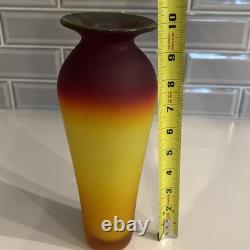 Blenko Glass 10 Vase Tequila Sunrise Vase Satin Finish