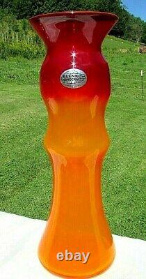 Blenko Glass RARE Tequila Sunrise Experimental Vase 2020 13H x 4W Beautiful