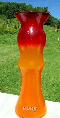 Blenko Glass RARE Tequila Sunrise Experimental Vase 2020 13H x 4W Beautiful