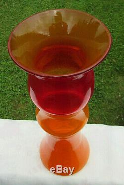Blenko Glass RARE Tequila Sunrise Experimental Vase 2020 13H x 4W Beautiful