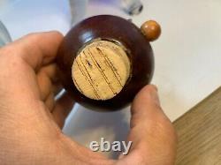 Blown Clear /Blue Glass Casta Worm Shaped Empty Pasion Tequila Decanter Bottle