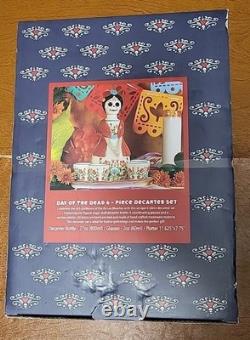 Blue Sky Clayworks Day of the Dead Maria Sugar Skeleton Decanter Set Tequila NIB