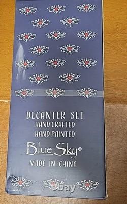 Blue Sky Clayworks Day of the Dead Maria Sugar Skeleton Decanter Set Tequila NIB