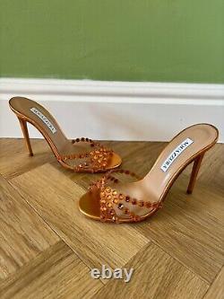 Brand New Tequila 105 Diamanté Orange Jewelled Sandals