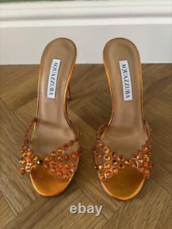 Brand New Tequila 105 Diamanté Orange Jewelled Sandals