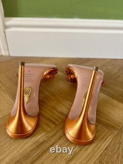 Brand New Tequila 105 Diamanté Orange Jewelled Sandals