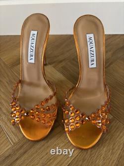 Brand New Tequila 105 Diamanté Orange Jewelled Sandals