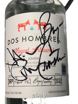 Breaking Bad Bryan Cranston Aaron Paul Signed Dos Hombres Tequila Empty Bottle