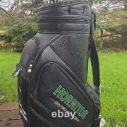 Burton Staff Bag Golf Six Slot 6 Pocket Black Leather Jim Beam Hornitos Tequila