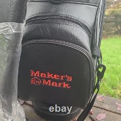 Burton Staff Bag Golf Six Slot 6 Pocket Black Leather Jim Beam Hornitos Tequila