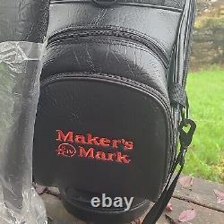 Burton Staff Bag Golf Six Slot 6 Pocket Black Leather Jim Beam Hornitos Tequila