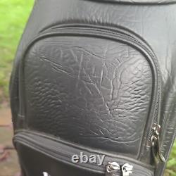 Burton Staff Bag Golf Six Slot 6 Pocket Black Leather Jim Beam Hornitos Tequila