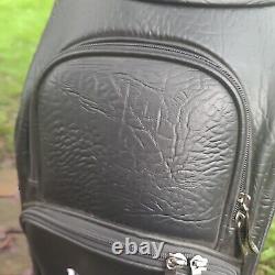 Burton Staff Bag Golf Six Slot 6 Pocket Black Leather Jim Beam Hornitos Tequila