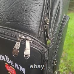 Burton Staff Bag Golf Six Slot 6 Pocket Black Leather Jim Beam Hornitos Tequila