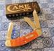 Case Xx New 57532 Tequila Sunrise Jig Bone Handle 3 Blade Sowbelly Knife/knives