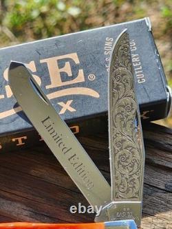 CASE XX USA 2026 TEQUILA SUNRISE ORANGE BONE TRAPPER KNIFE 6254 Custom Engraved
