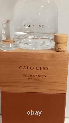 Cabo Uno Tequila Anejo Reserva EMPTY Glass Decanter Lid Cork Limited Edit Box