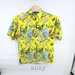 Cabo Wabo Cantina Sammy Hagar Reposado Tequila Hawaiian Camp Shirt Yellow Men 40