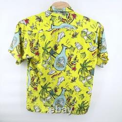 Cabo Wabo Cantina Sammy Hagar Reposado Tequila Hawaiian Camp Shirt Yellow Men 40