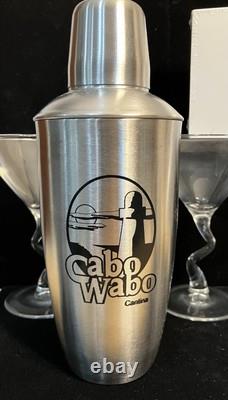 Cabo Wabo PROMO Cocktail Shaker Set Of Waborita Glasses BONUS Sammy Hagar Video