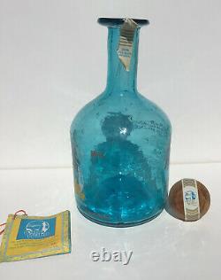 Cabo Wabo Resposado Tequila Bottle 1st Generation Blue Hand Blown, Sammy Hagar