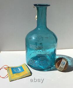 Cabo Wabo Resposado Tequila Bottle 1st Generation Blue Hand Blown, Sammy Hagar