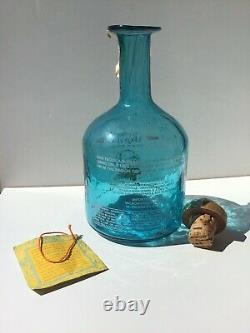 Cabo Wabo Resposado Tequila Bottle 1st Generation Blue Hand Blown, Sammy Hagar