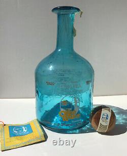 Cabo Wabo Resposado Tequila Bottle 1st Generation Blue Hand Blown, Sammy Hagar