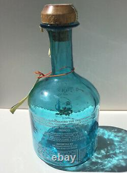 Cabo Wabo Resposado Tequila Bottle 1st Generation Blue Hand Blown, Sammy Hagar