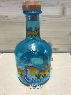 Cabo Wabo Sammy Hagar Tequila Bottle (Empty) Reposado Blue Bottle with Tag