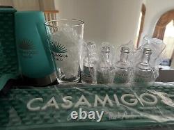 Casamigos Tequila Rubber Bar Spill Mat Clooney Glass Tin Shaker shot Glasses SET