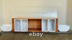 Casamigos Tequila Wood Condiment Dispenser Caddy 6 Tray Taco Bar Chilled Garnish