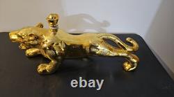 Casino Azul Gold Jaguar Empty Tequila Decanter With Stopper Empty & Rinsed