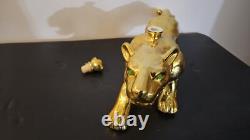 Casino Azul Gold Jaguar Empty Tequila Decanter With Stopper Empty & Rinsed