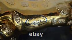 Casino Azul Gold Jaguar Empty Tequila Decanter With Stopper Empty & Rinsed