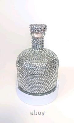 Cazul 100 Blanco Silver Rhinestone Bling Bedazzled 750m Empty Tequila Bottle